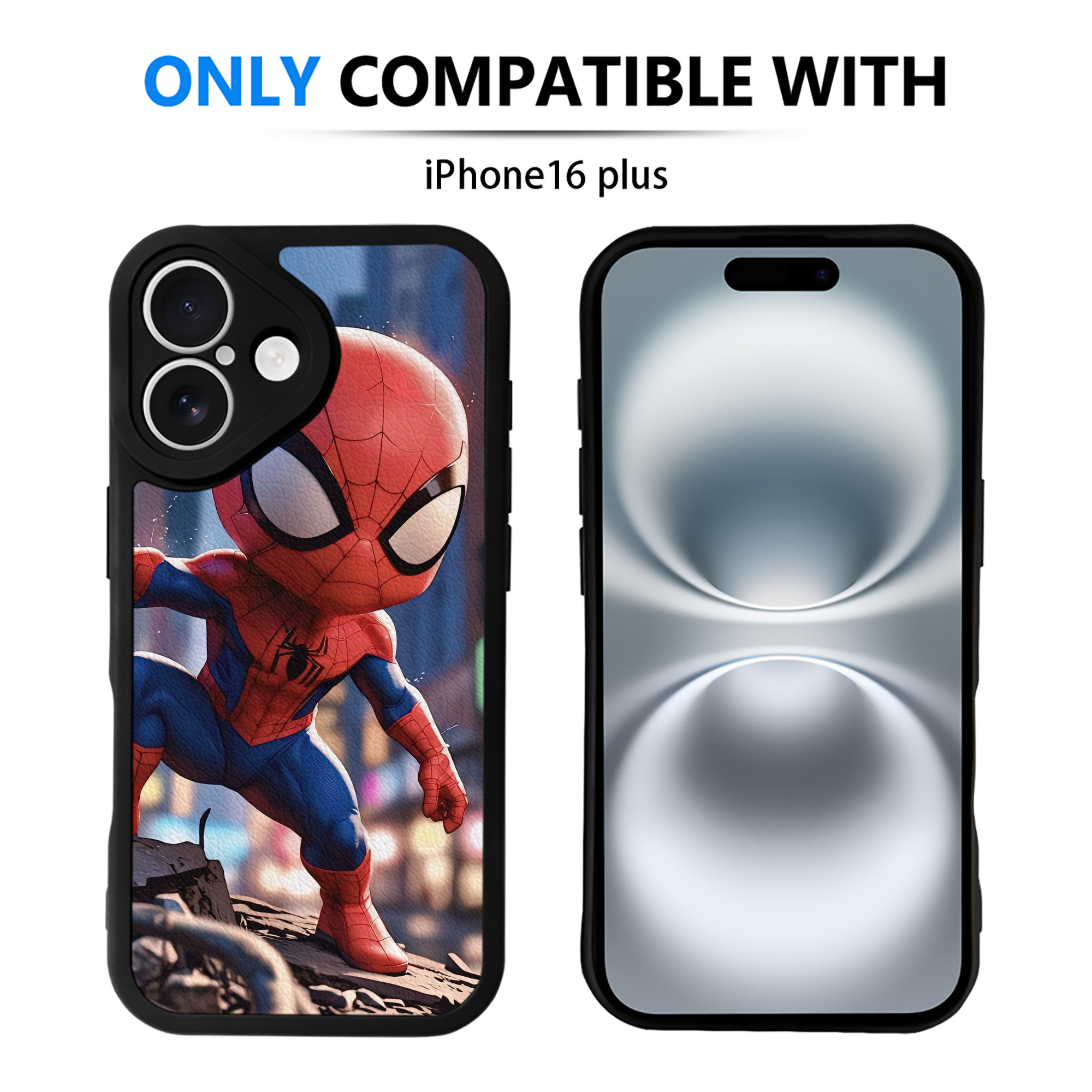 Spider Man スパイダーマン 【iPhone 16シリーズ対応】シリコンスマホケース（レザー調） 材質：シリコン